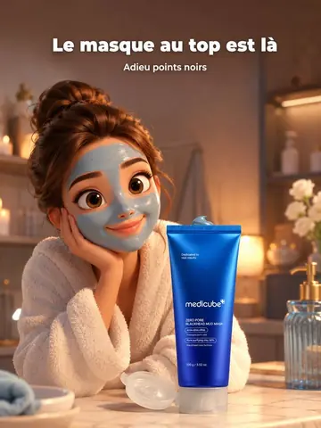 Slide de révélation du carrousel démo : le masque Medicube présenté comme le secret du rituel